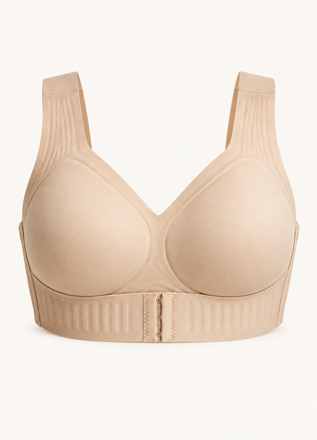 Orlivy Forma Posture Support Bra in Sand, front product photograph.
